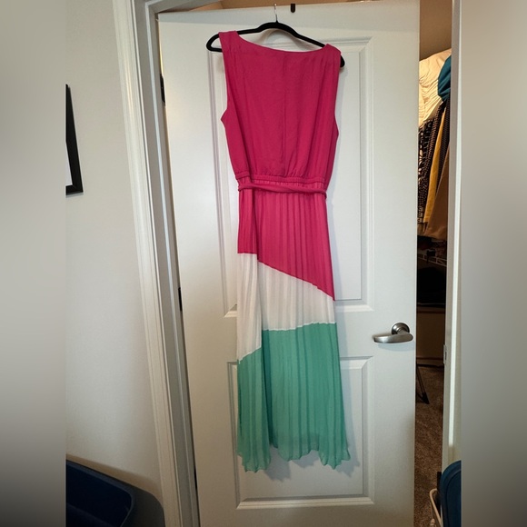 NWT - NINA LEONARD Pleated Midi Dress with Tie Belt - Size XL - Picture 2 of 5